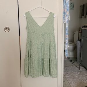 Green and white sundress